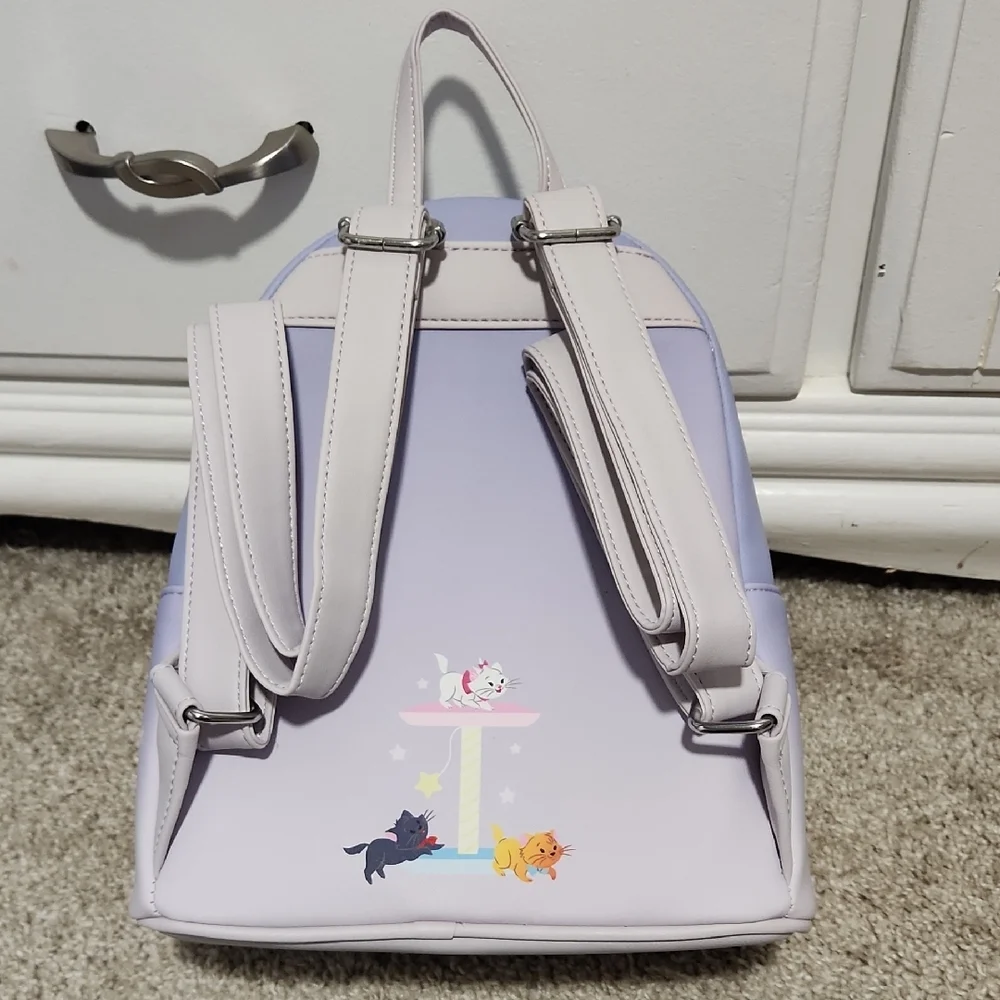 Disney Loungefly Lavender Cat Backpack - Picture 3 of 9